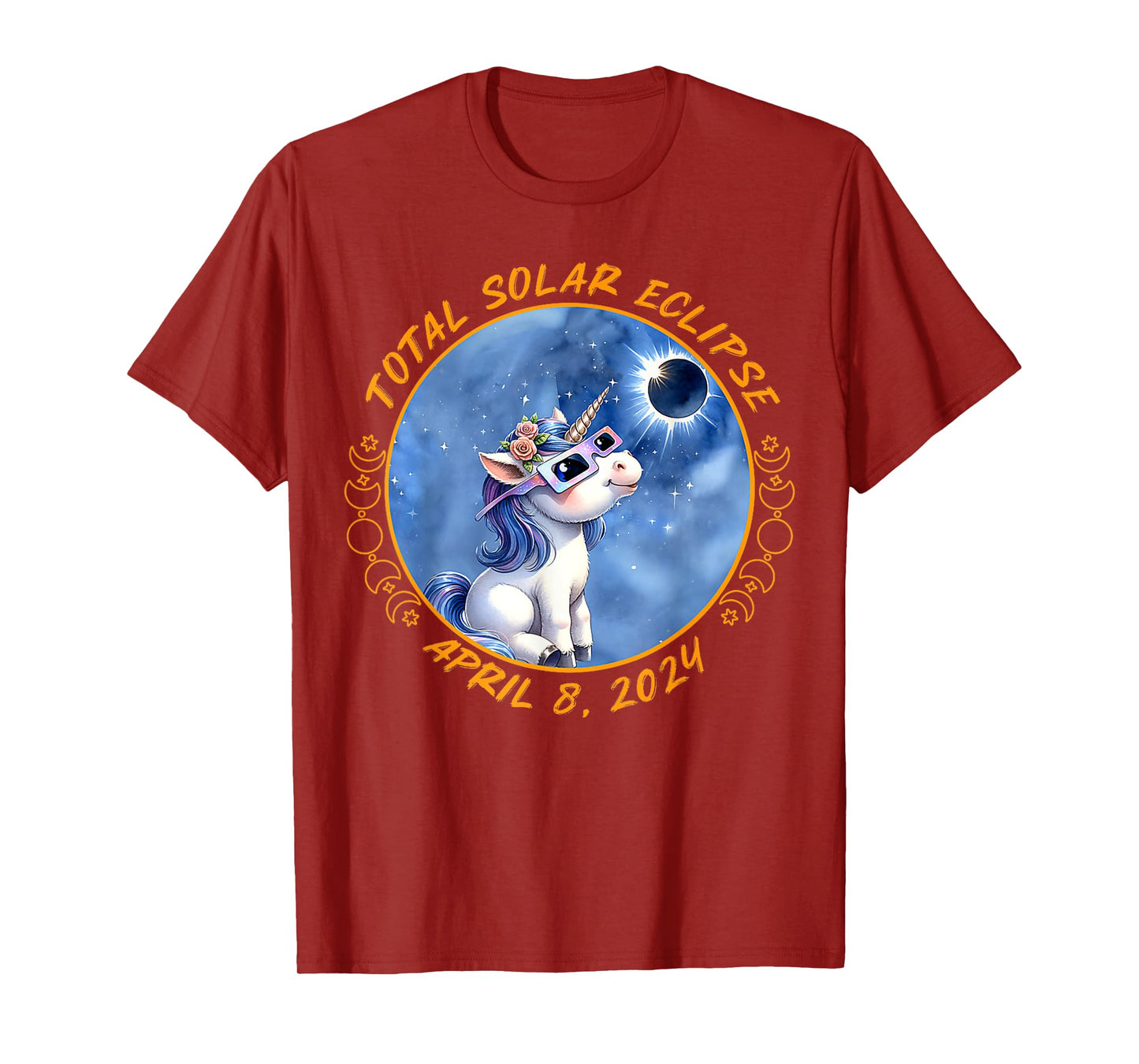 Solar Eclipse Shirt Girls Boys Unicorn Solar Eclipse 2024 T-Shirt