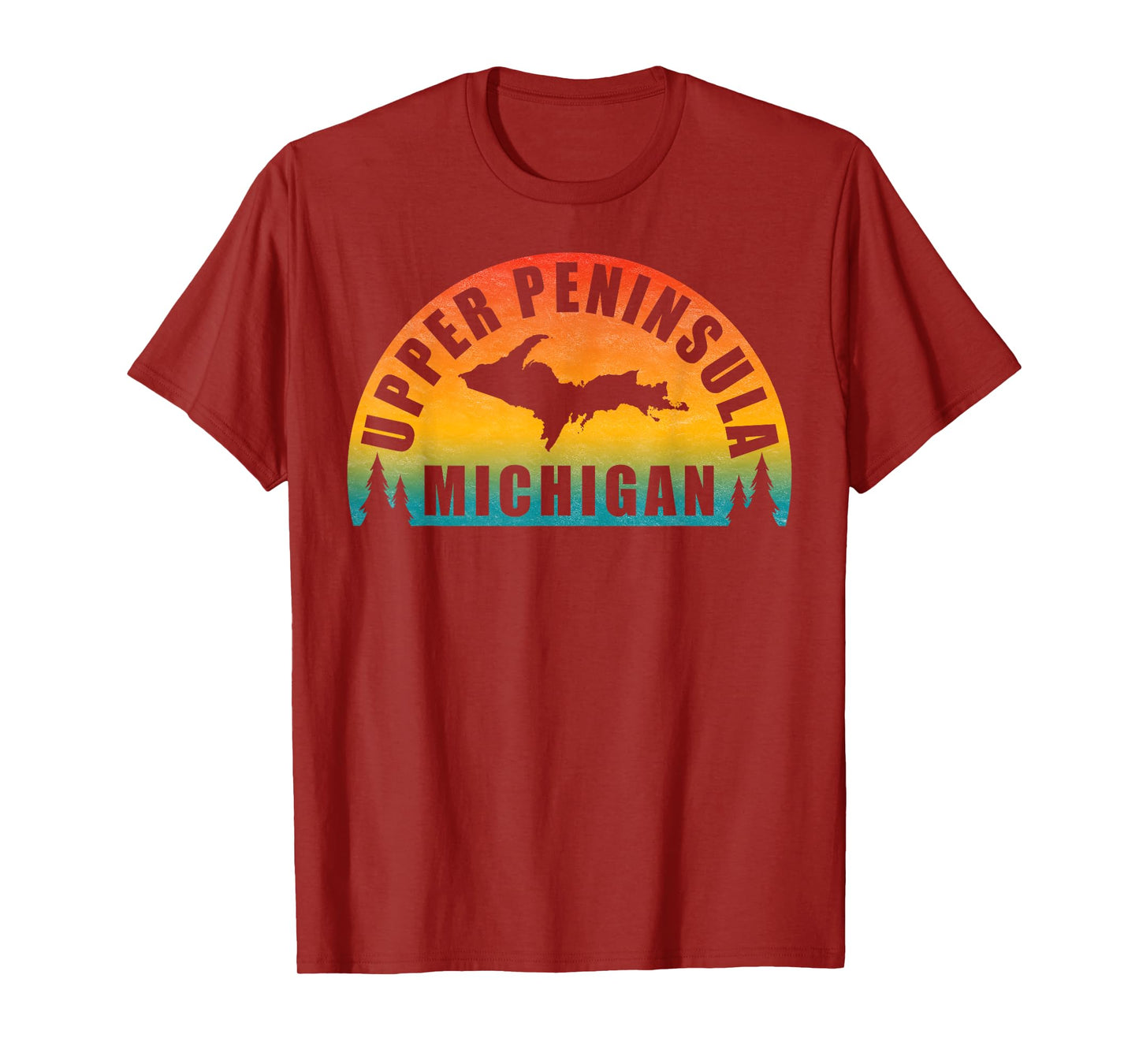 Classic Upper Peninsula of Michigan Sunset Style T-Shirt