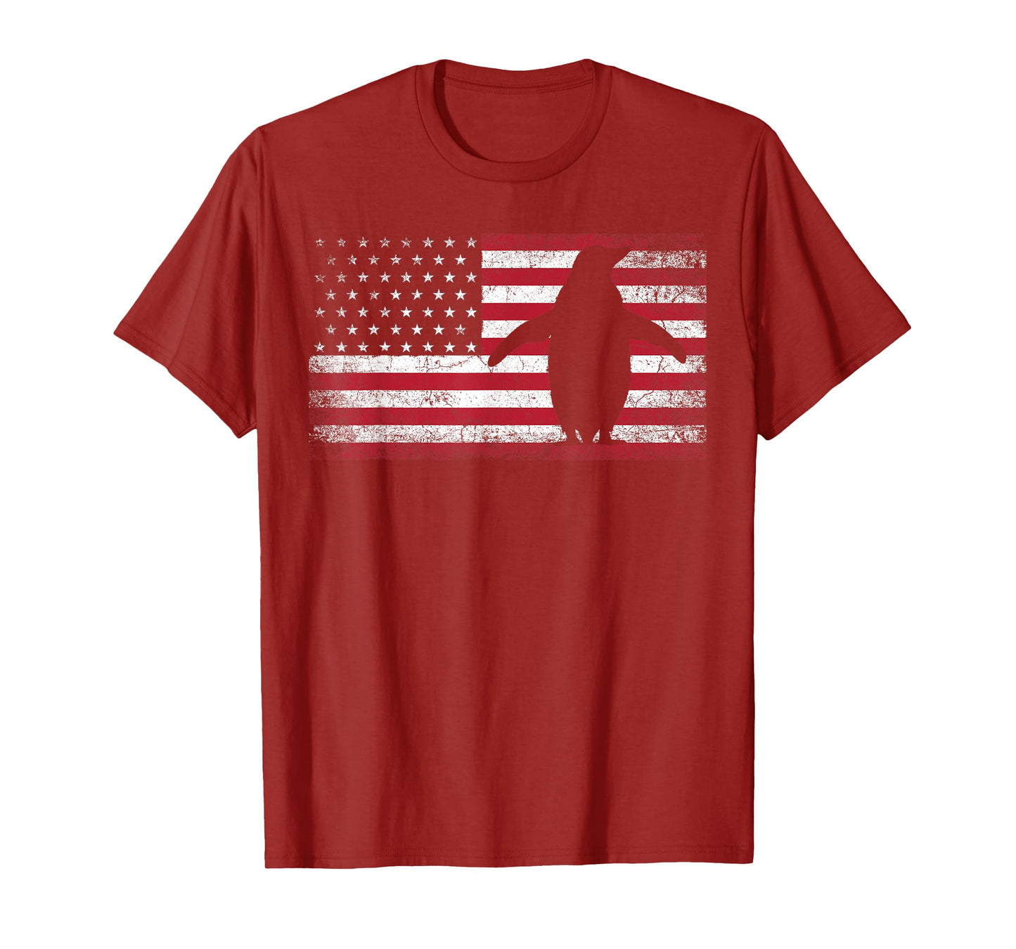 American Flag Penguin Bird 4th of July Retro Men Women USA T-Shirt