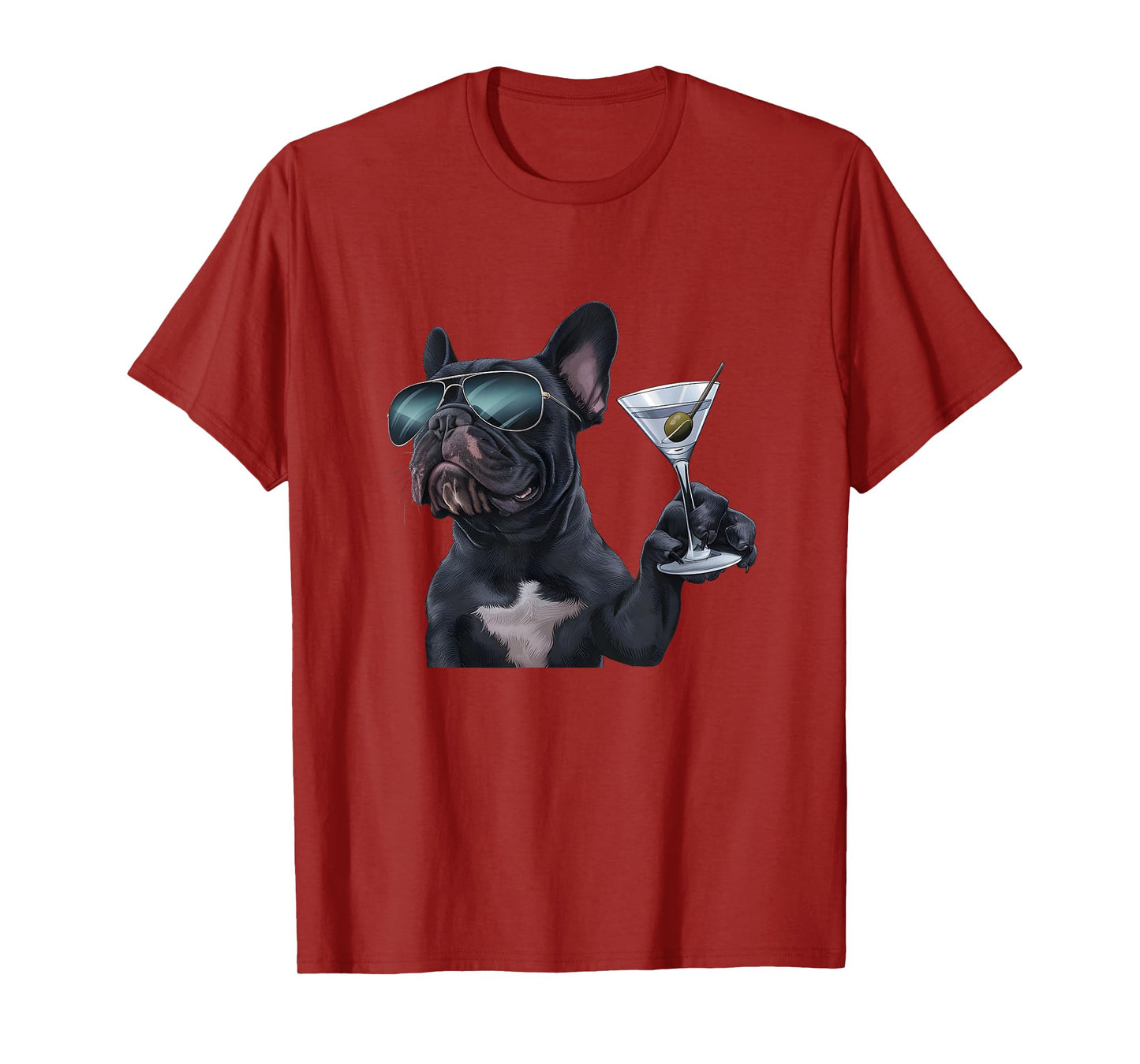 French Bulldog Drinking Martini T-Shirt