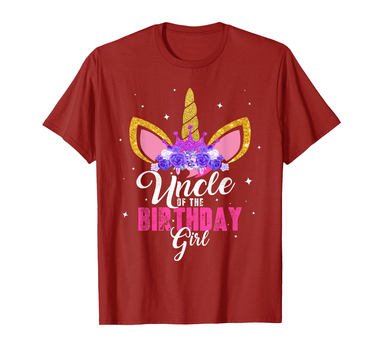 Uncle Of The Birthday Girl Unicorn Birthday Princess T-Shirt