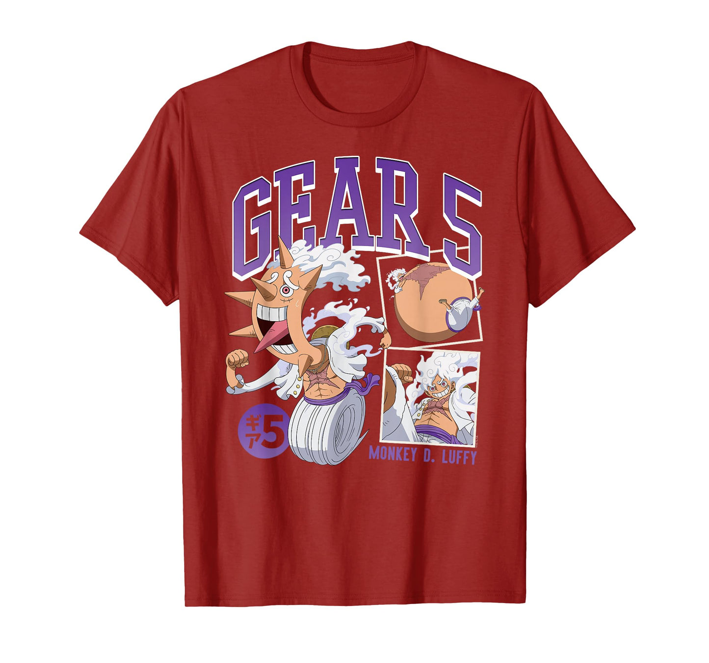 One Piece Anime Monkey D. Luffy Gear 5 Poses T-Shirt