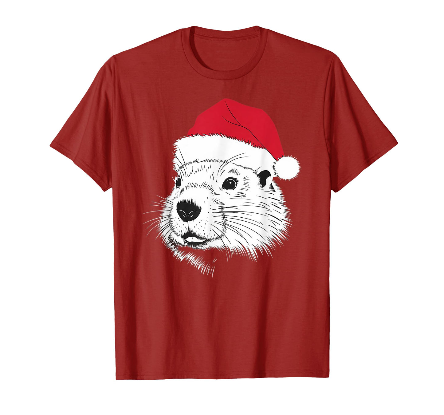 Joyful Groundhog Santa on Groundhog Christmas T-Shirt