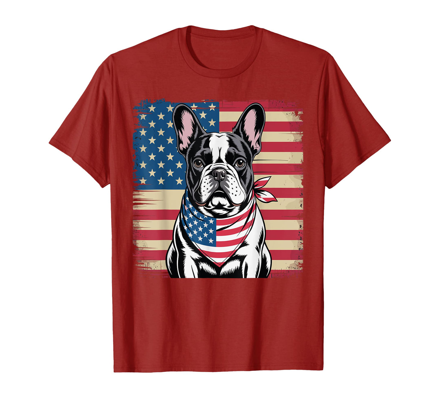 Patriotic French Bulldog Dog American Flag 4Th Of July T-Shirt
