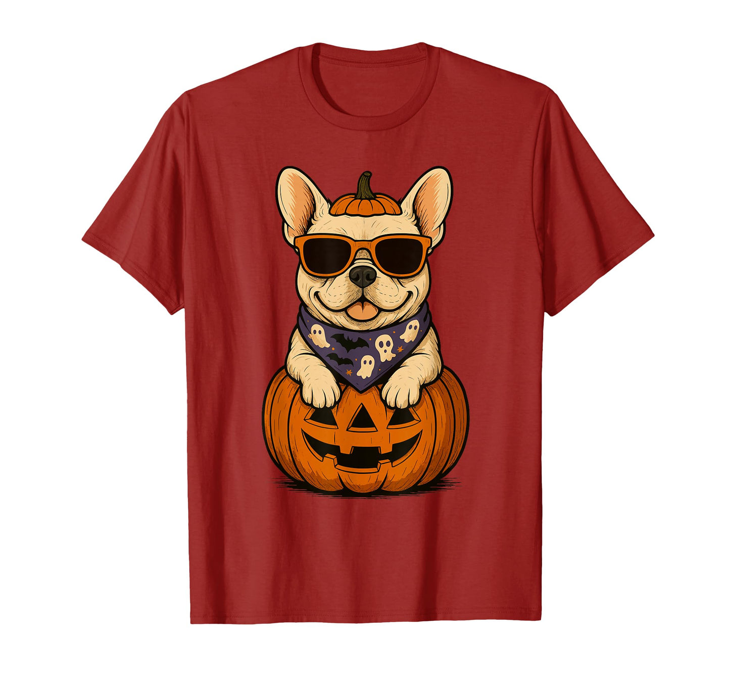 Spooky French Bulldog Pumpkin Halloween Dog Lover T-Shirt