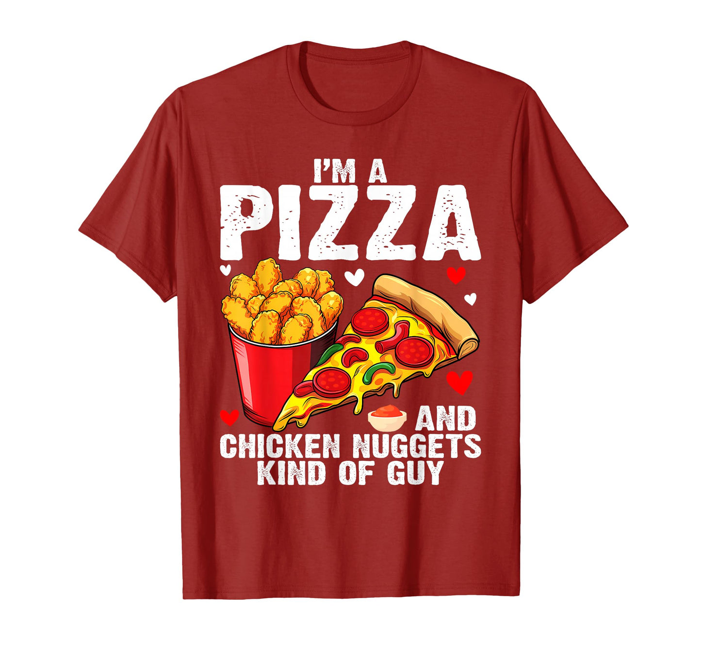 Fast Food Pizza Lover Foodie Men Boys Funny Chicken Nuggets T-Shirt