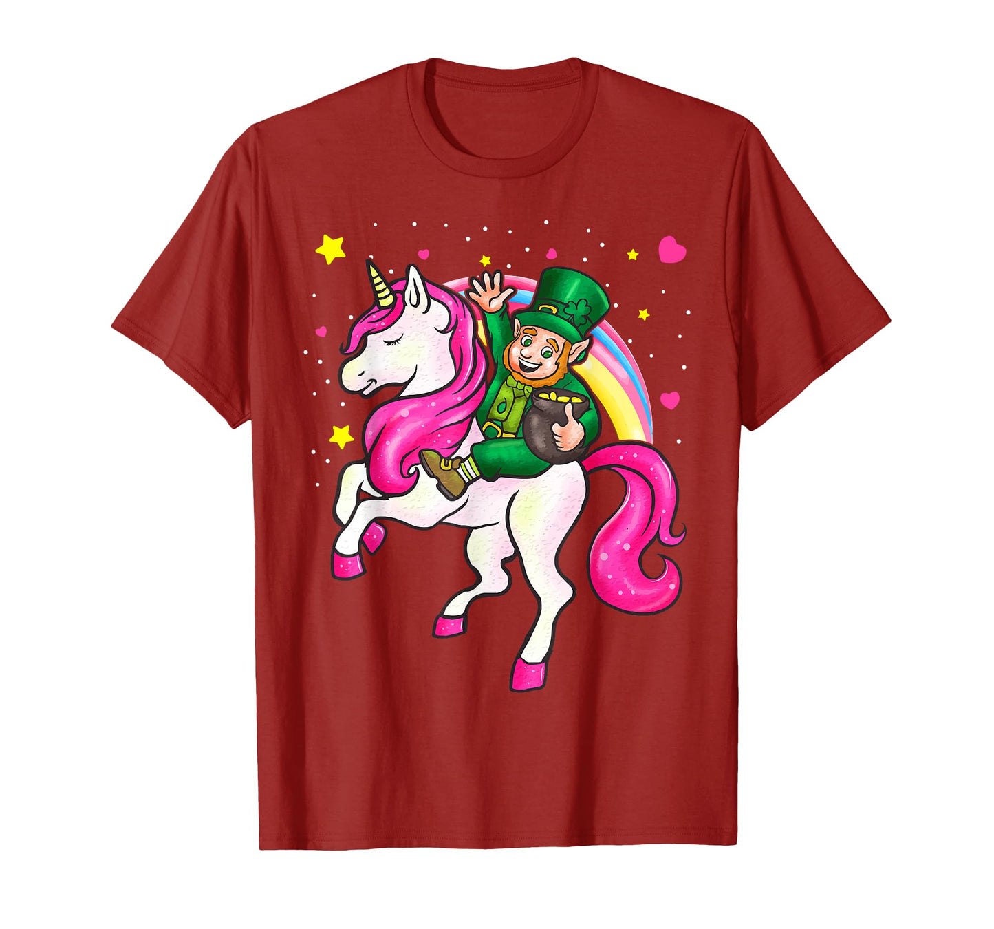 St Patricks Day Kids Leprechaun Irish Unicorn Girls Womens T-Shirt