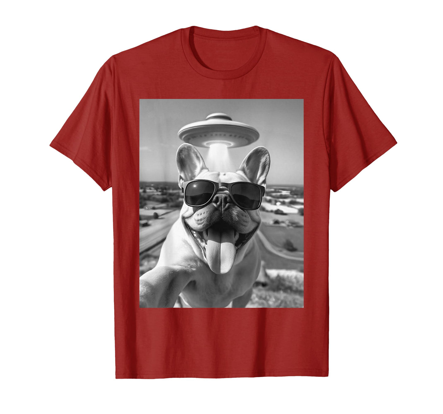 French Bulldog Selfie UFO Alien French Bulldog T-Shirt