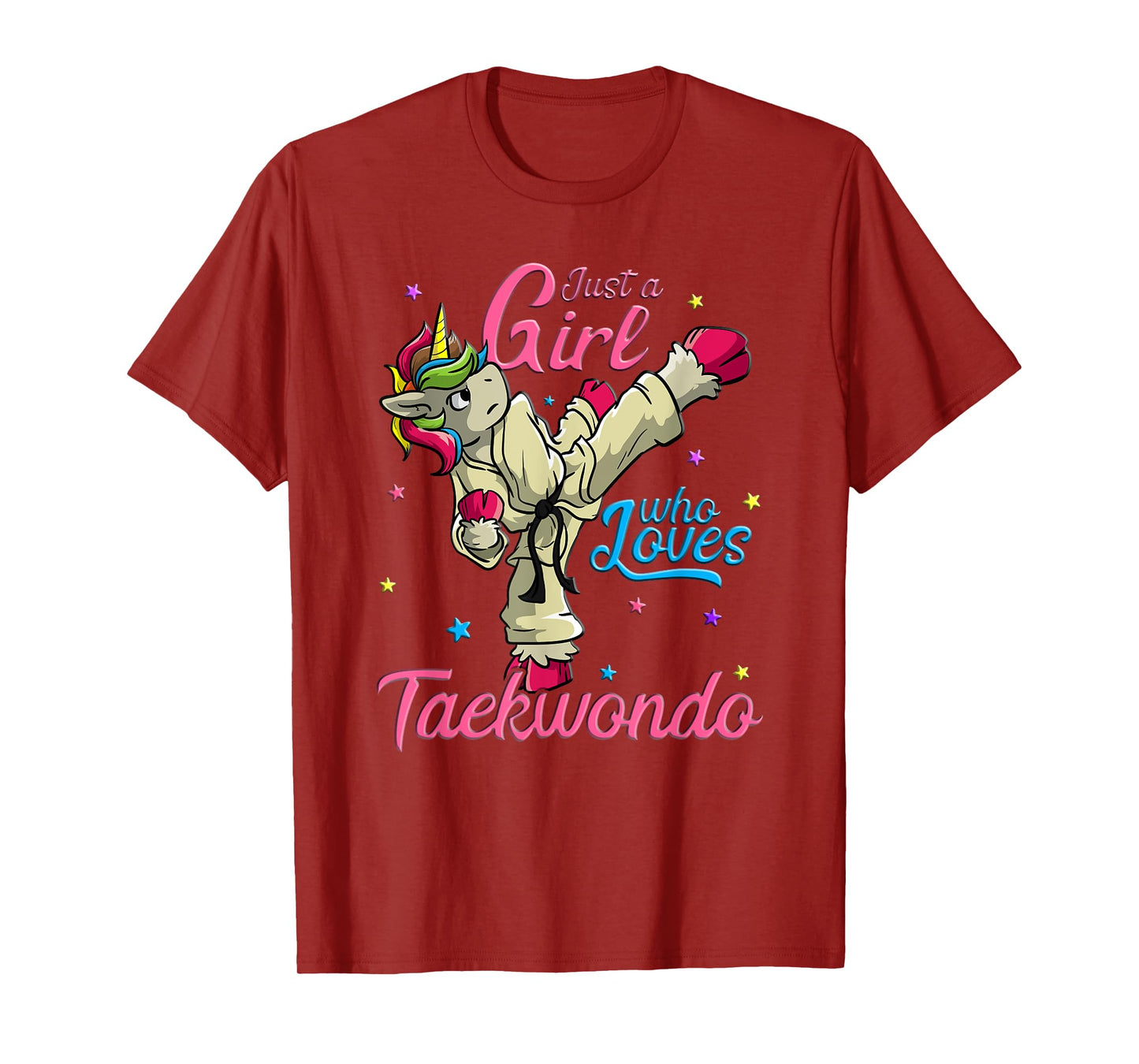 Just a Girl Who Loves Taekwondo Unicorn Tae Kwon Do Gift T-Shirt