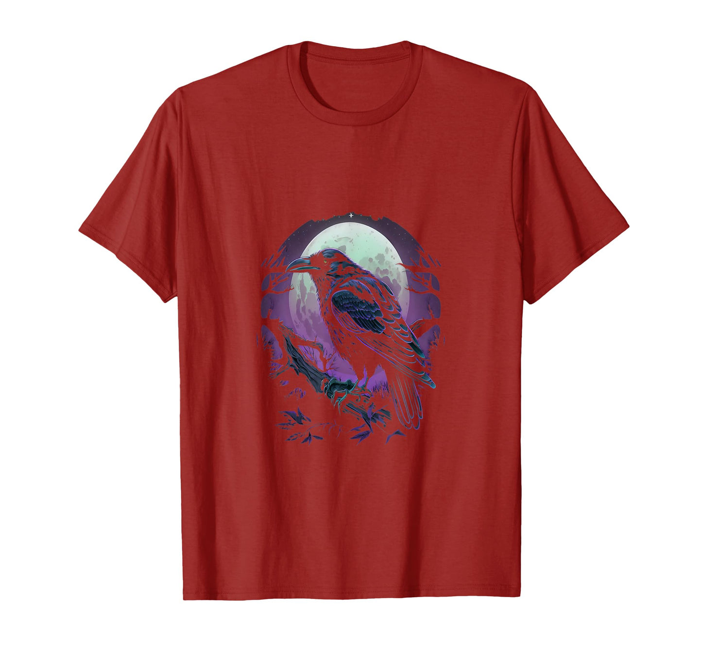 Full Moon Crow Raven Flying Bird Halloween T-Shirt