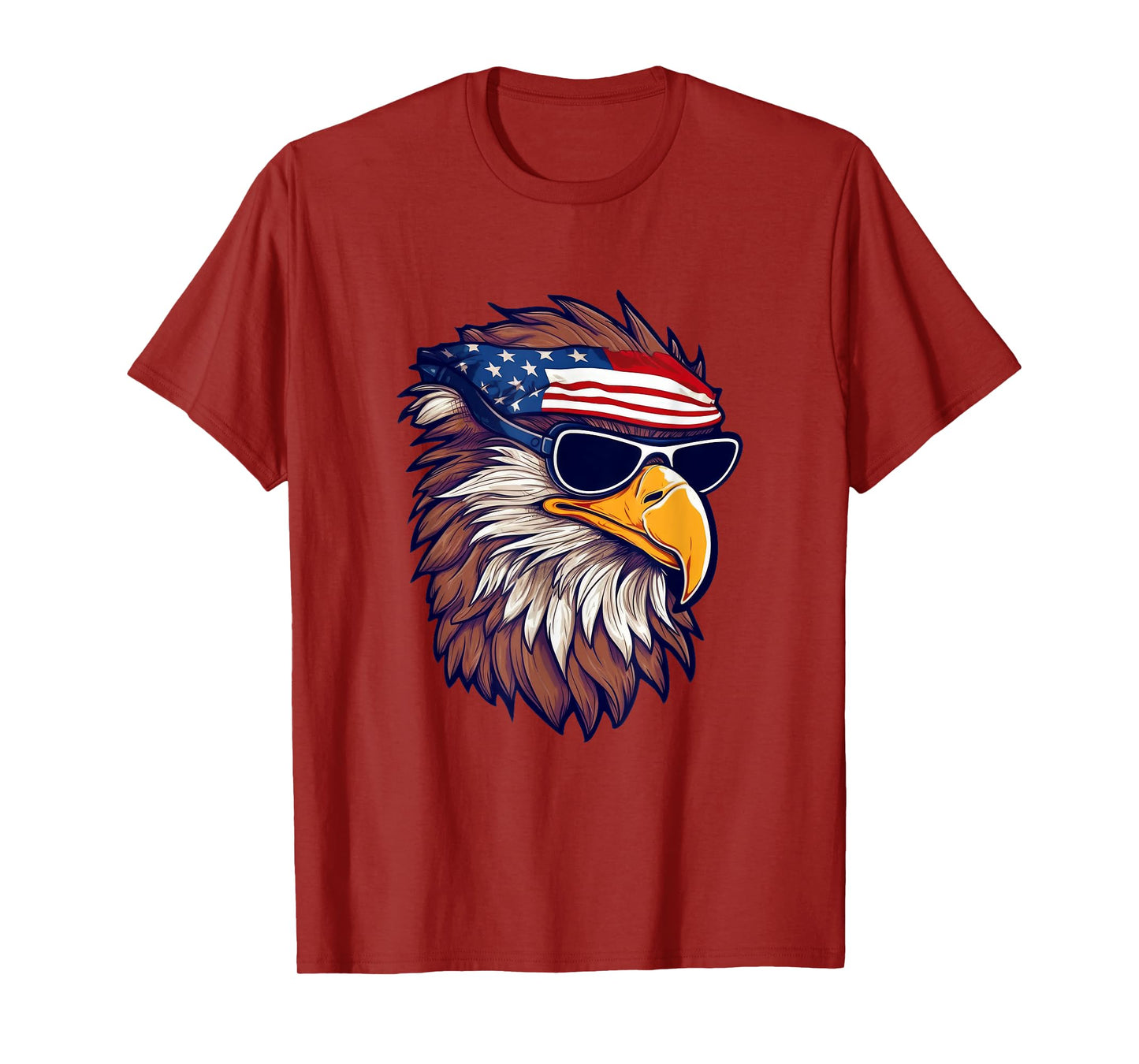 Bald Eagle With USA Bandana Cool 4th of July Patriotic Women Kids Men T-Shirt