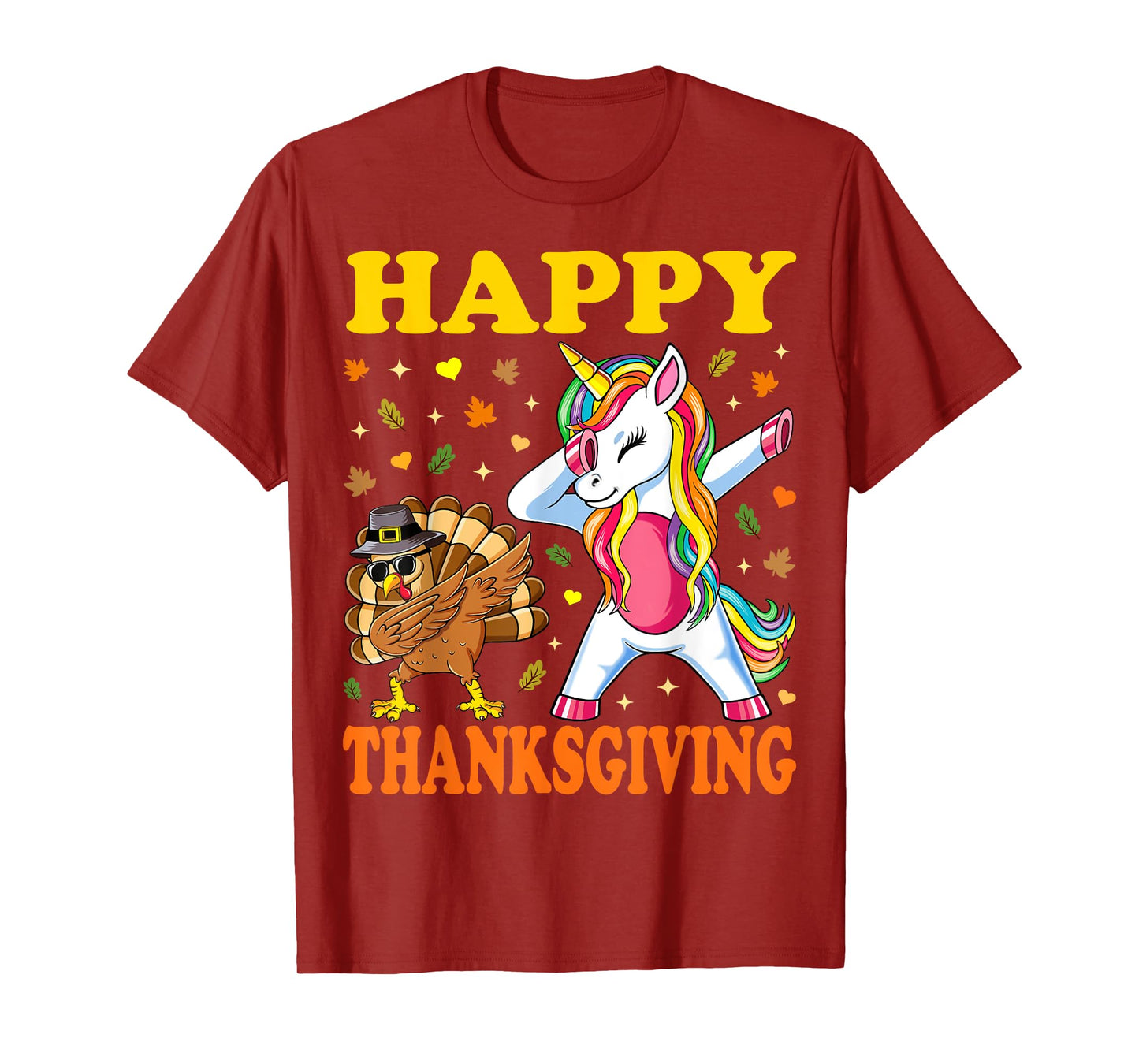 Cute Unicorn Thanksgiving Shirt For Girls Pilgrim Hat Turkey T-Shirt