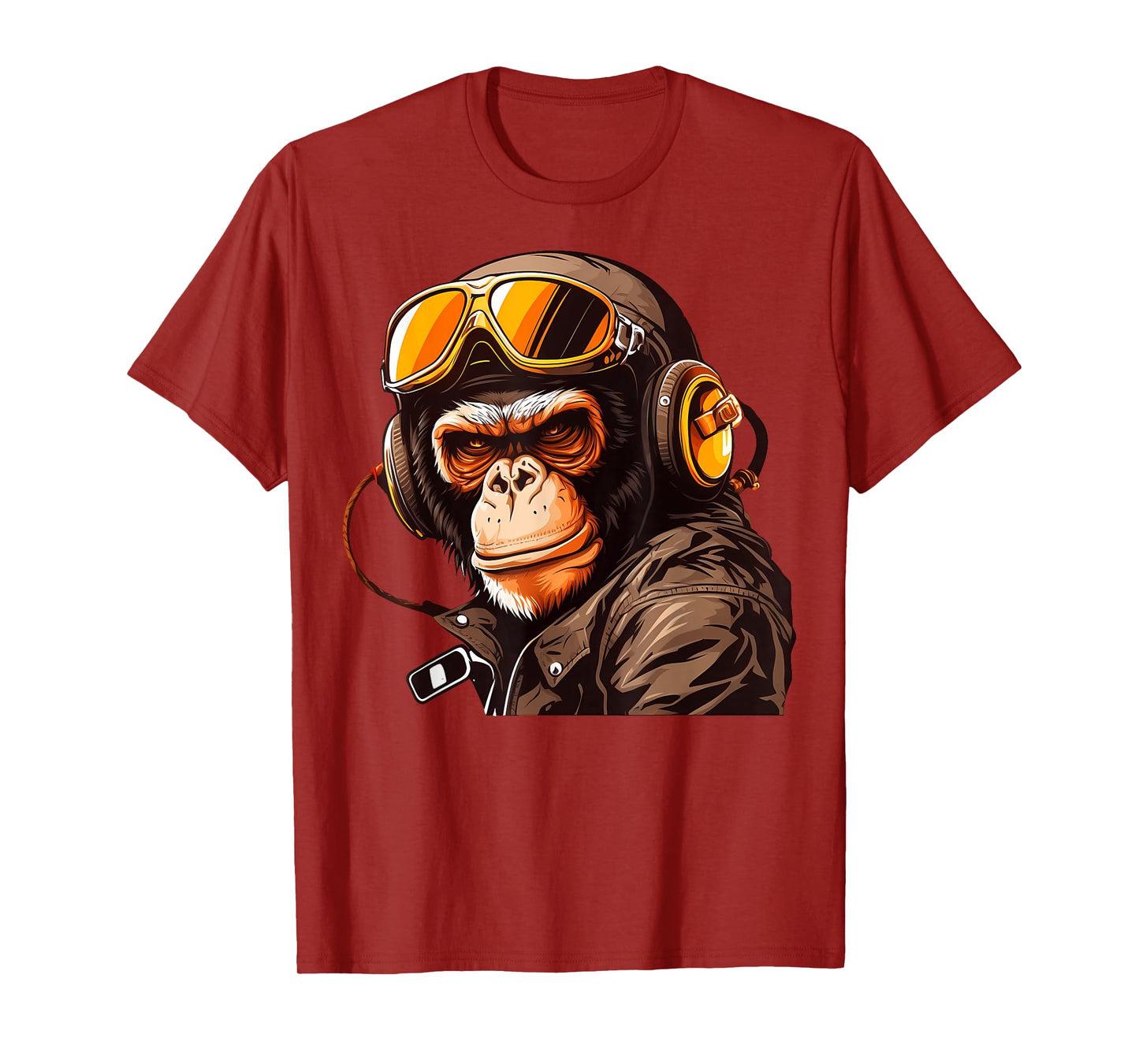 Cool Gorilla Monkey Ape In Sunglasses Pilot Flight Racing T-Shirt