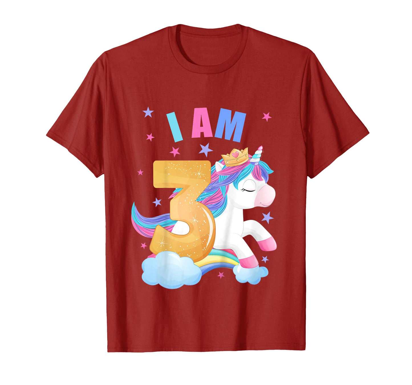 3 Years old 3 birthday outfit Boy girl Unicorn T-Shirt