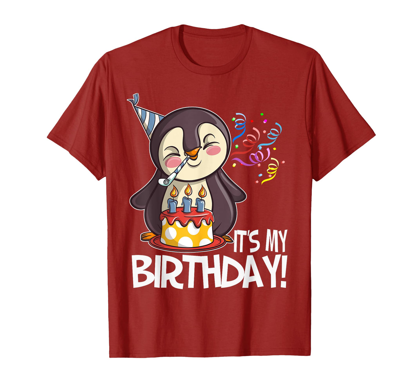 It's My Birthday Penguin T Shirt Gift for Girls Boys Adults T-Shirt