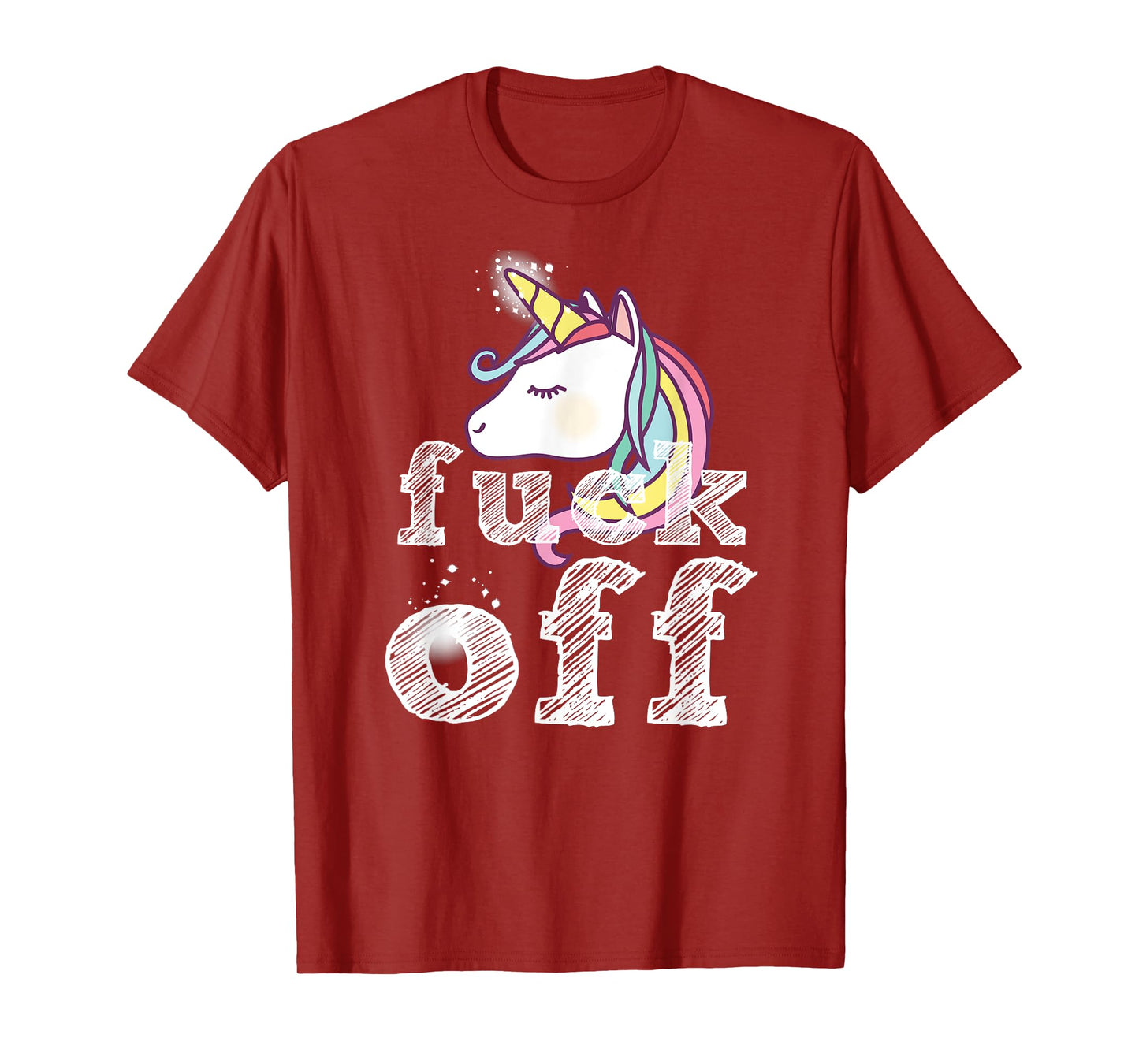 Cute Unicorn Cartoon Image - Crude Saying Fuck Off - Funny T-Shirt