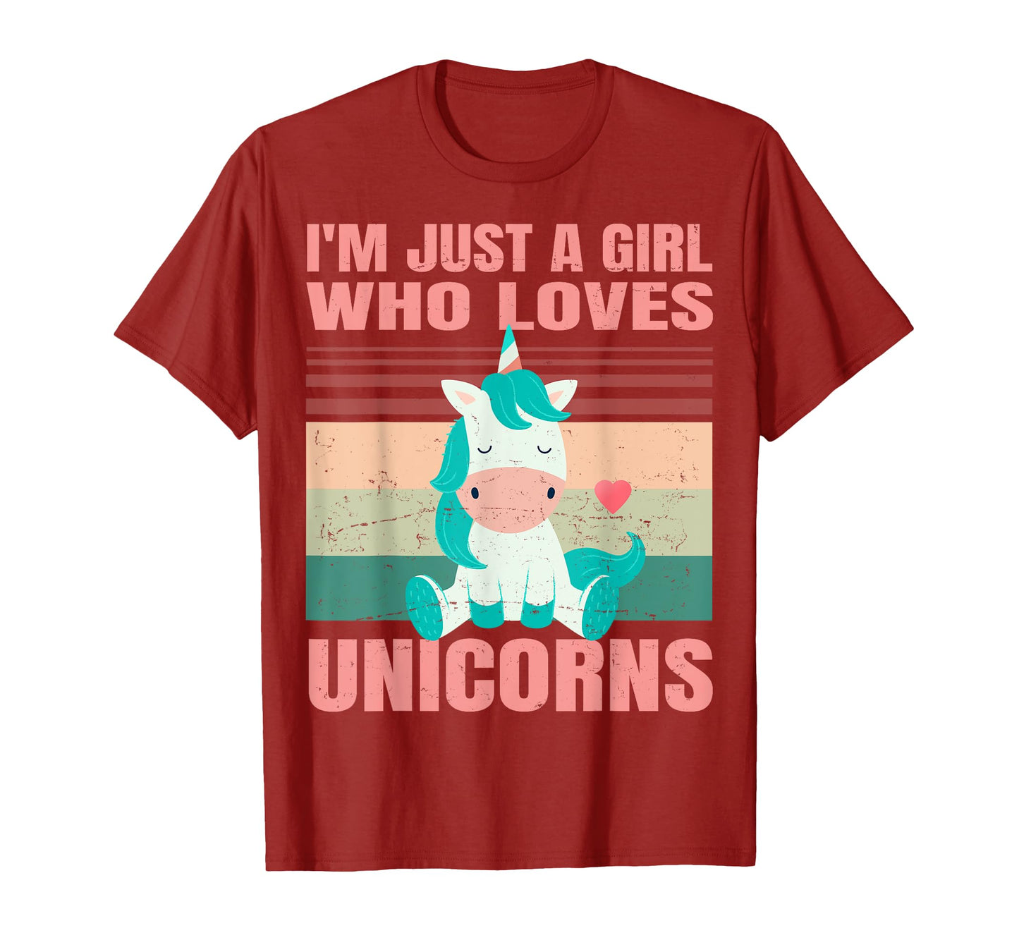 I'm Just A Girl Who Loves Unicorns - Cute Retro Girlie - For T-Shirt