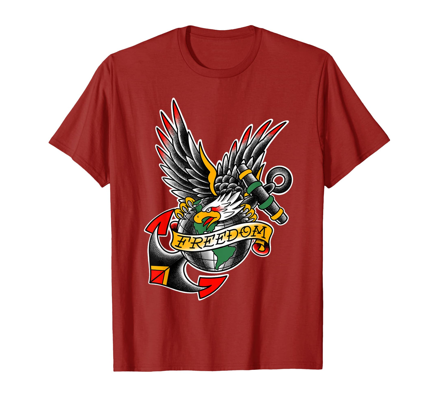 USA Traditional Tattoo style Bald Eagle (Freedom) T-shirt T-Shirt