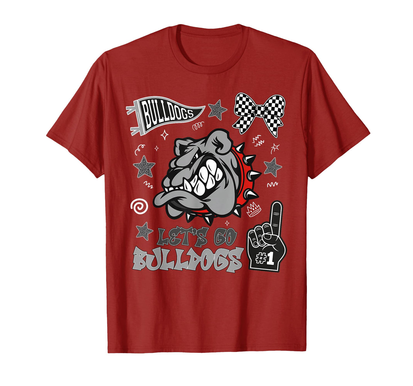 Bulldogs Mascot Back to School Team Spirit Sports Fan T-Shirt