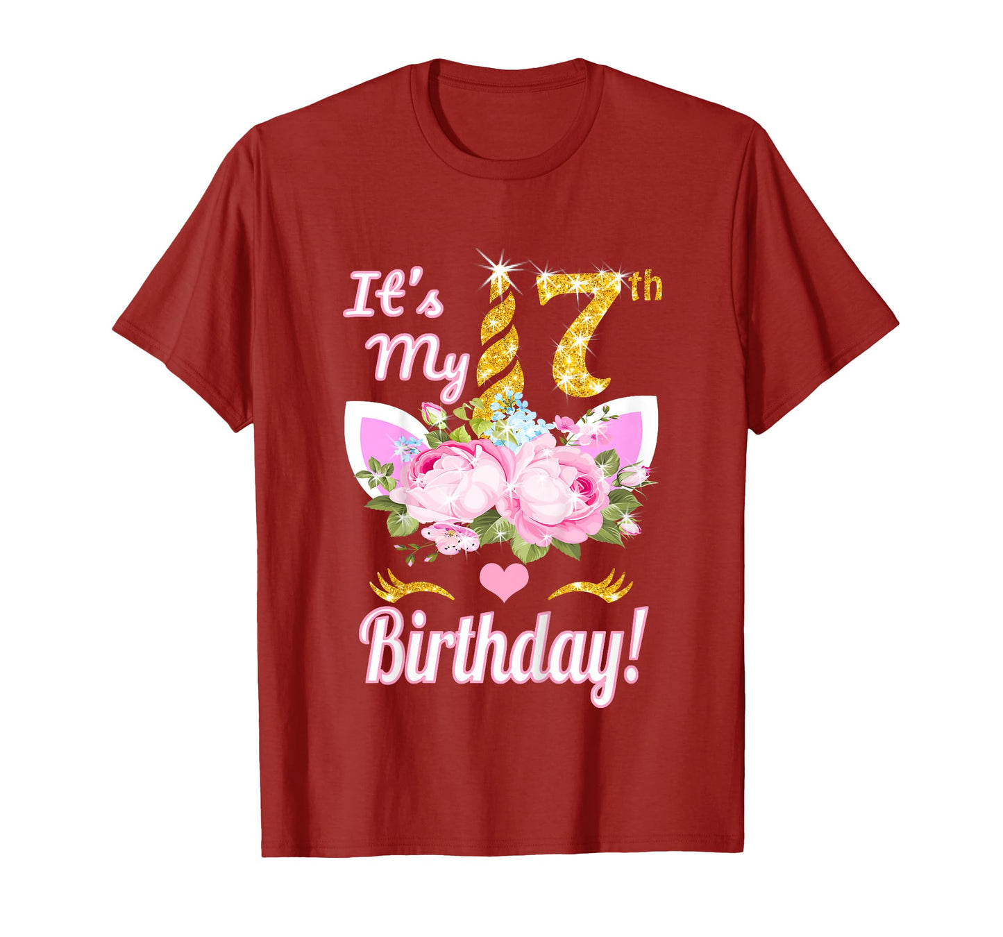 It's My 7th Birthday: 7 Year Old Unicorn Birthday Shirt Girl T-Shirt