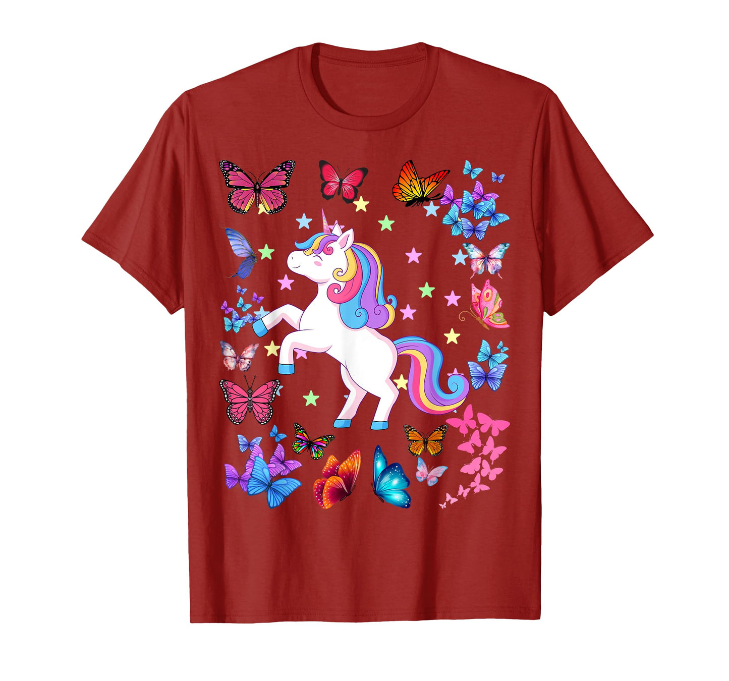Gifts For Girls Unicorn Butterflies Graphic Tees Kids T-Shirt