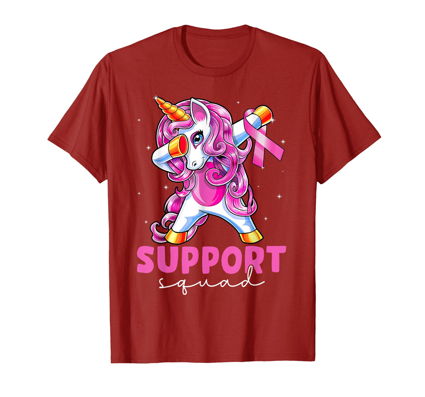 Support Squad Breast Cancer Awareness Pink Unicorn Kids T-Shirt