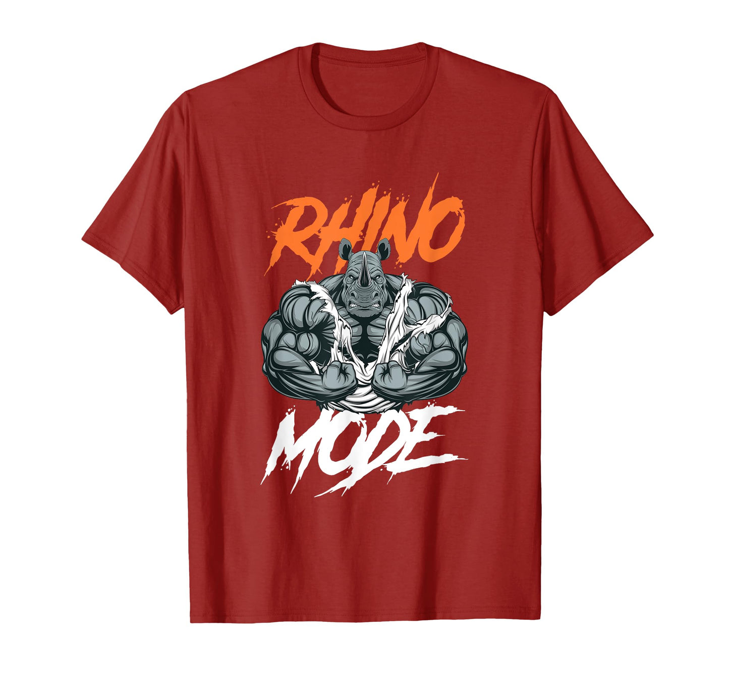 Funny Strong Rhino With Big Biceps Rhino Mode For Gym Lover T-Shirt