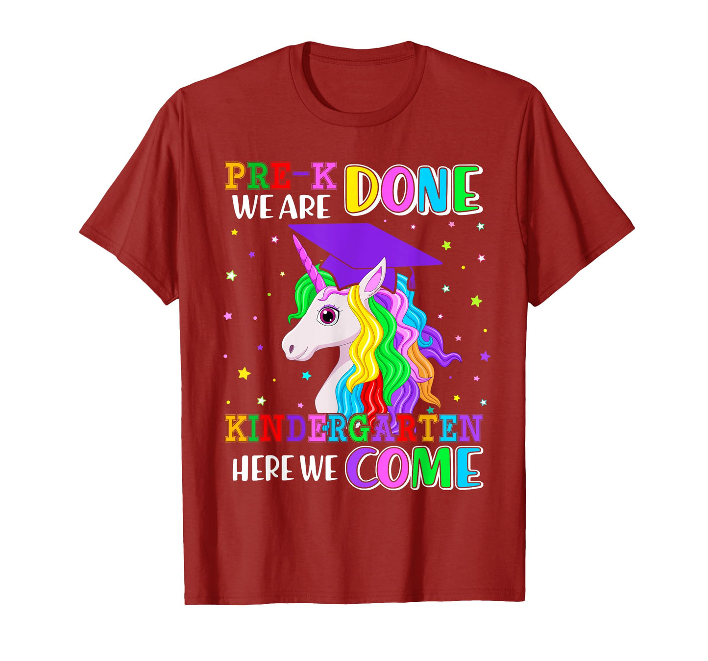 Pre-K Graduation 2025 Unicorn Girl Kindergarten Here We Come T-Shirt