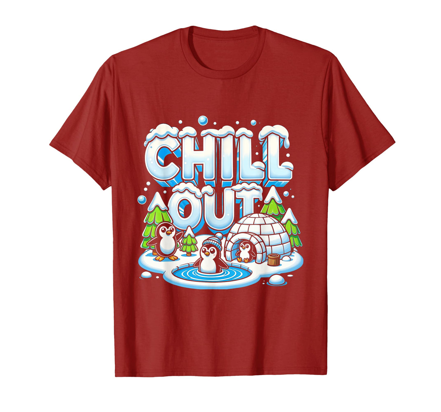 Antarctica Penguin Chill Out Shirt Cute Winter Penguin Igloo T-Shirt