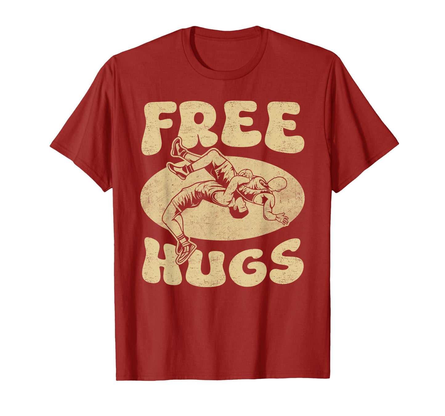 Wrestling - Funny Free Hugs Wrestling Shirt Wrestler Wrestle T-Shirt