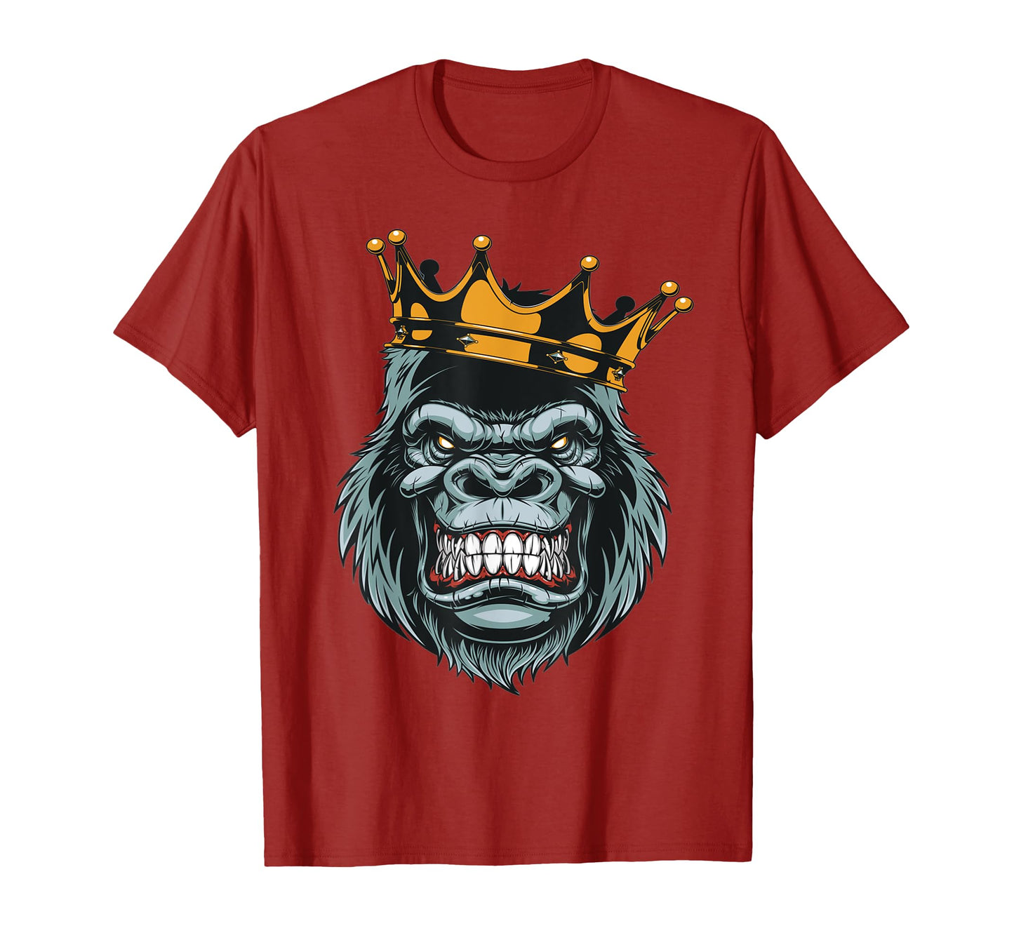 Gorilla King ferocious gorilla on with crown Christmas Gifts T-Shirt