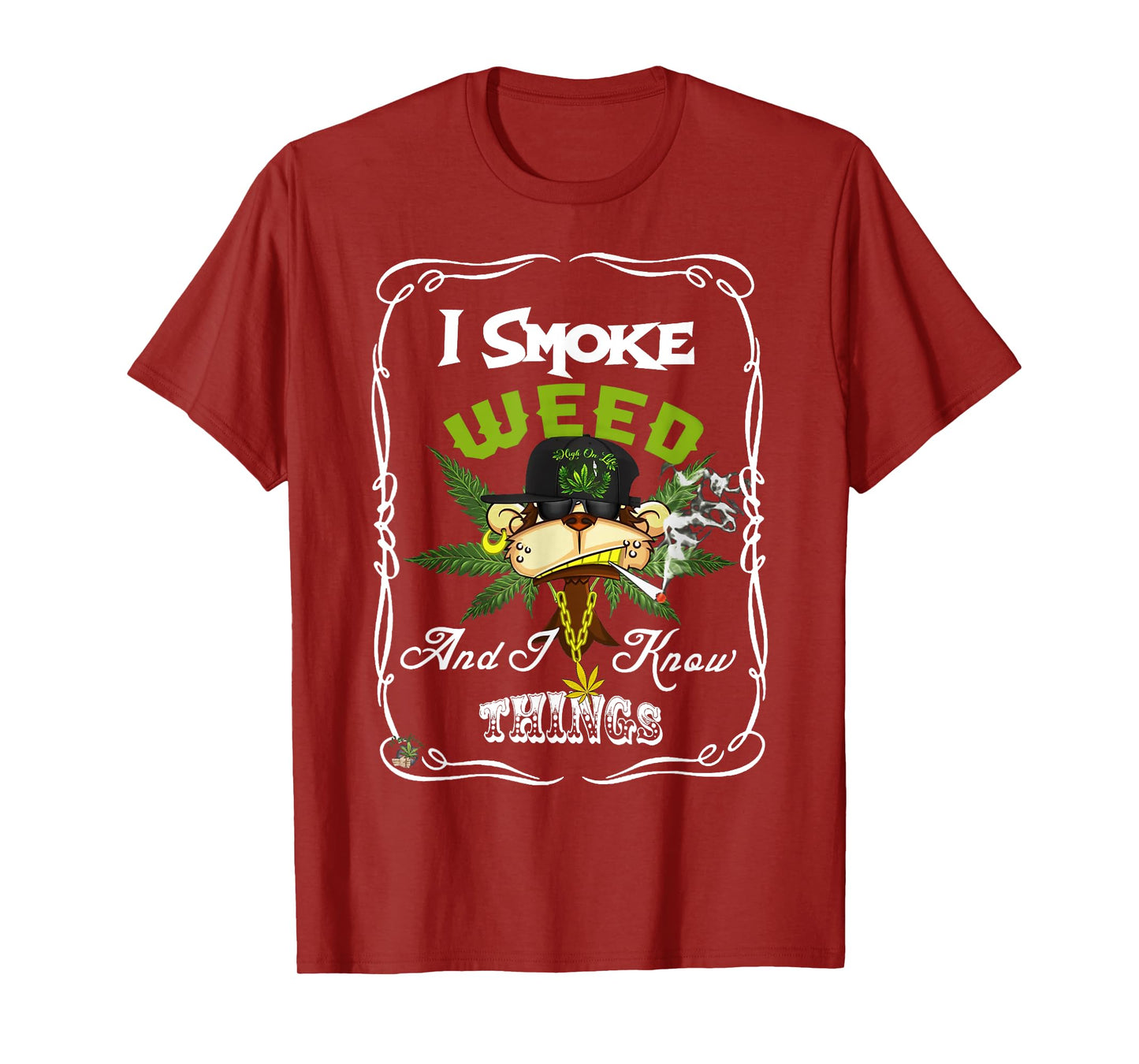 I Smoke Weed And I Know Things Funny Monkey Smoke Weed T-Shirt