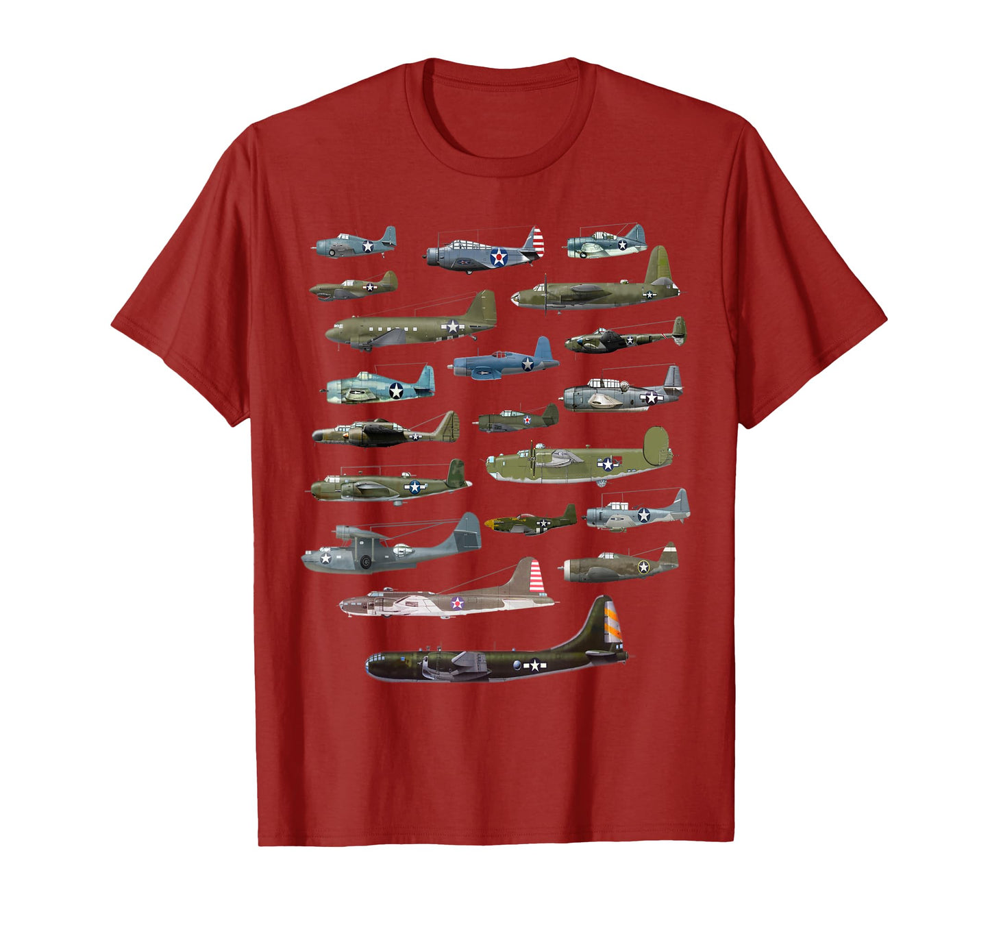 Military F&L Design Co. American WW2 Warplanes Warbirds Plane Spotting T-Shirt