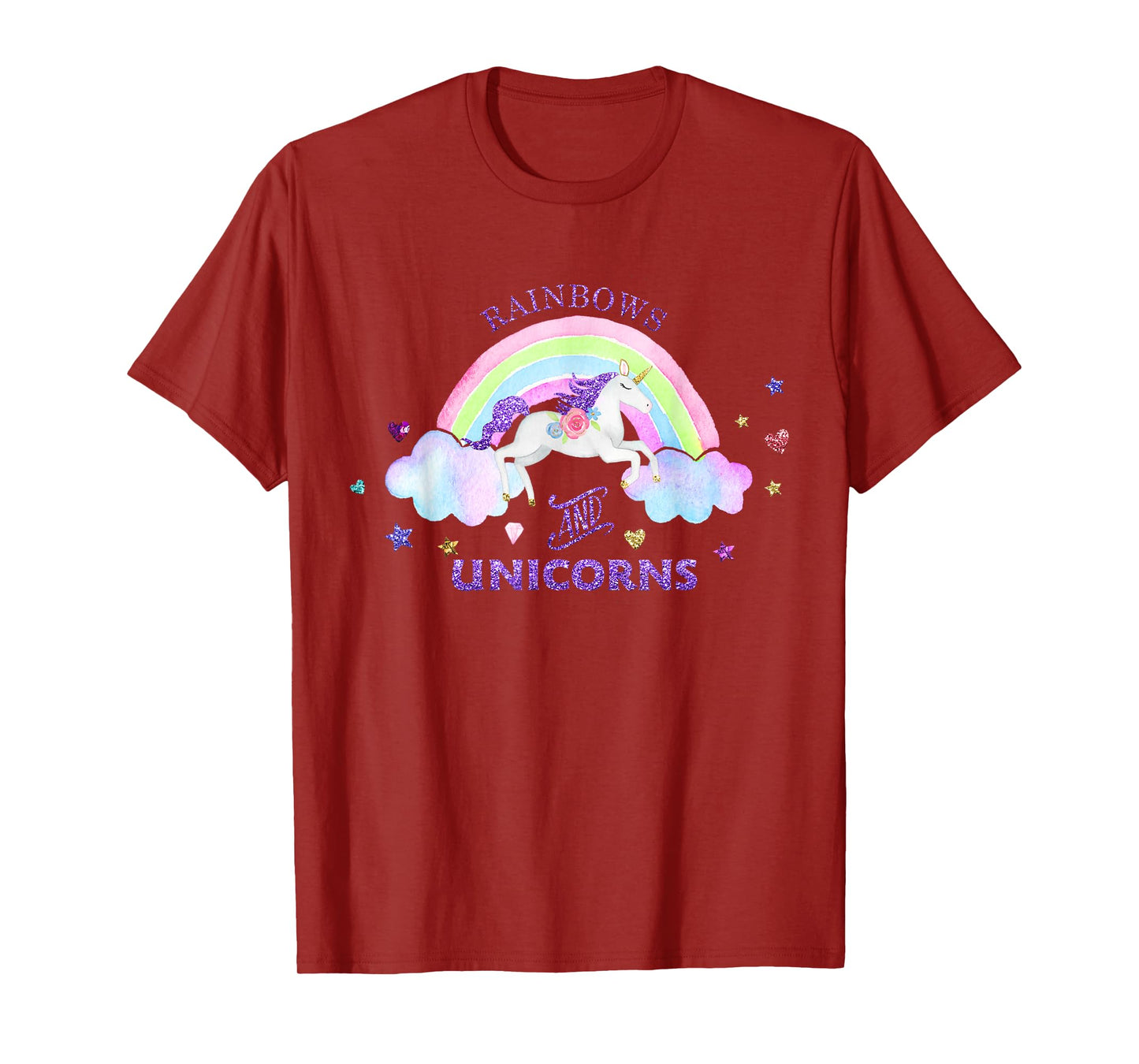 Rainbows and Unicorns T-Shirt - Magical Cute Glitter Gift