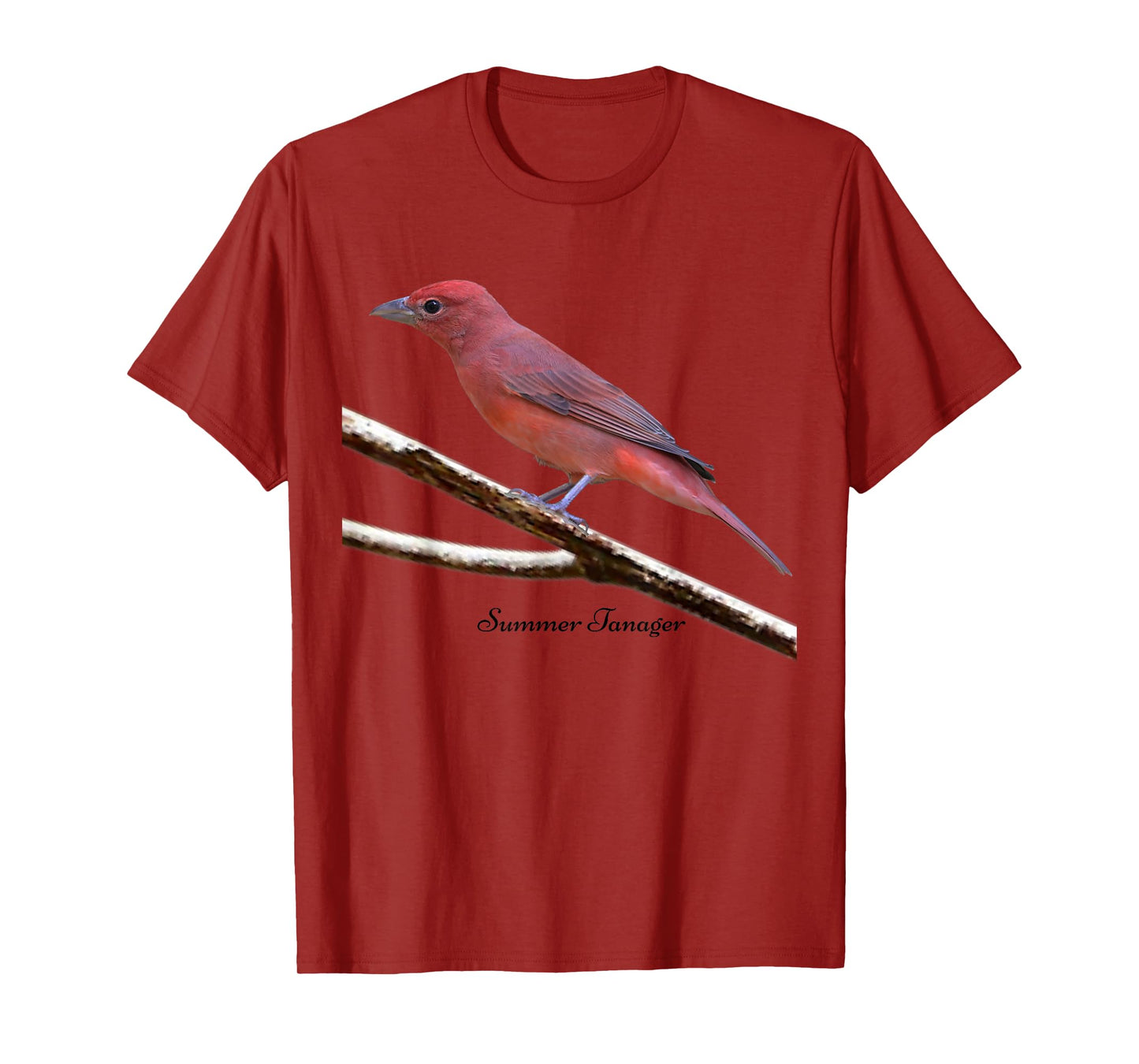 Summer Tanager Bird Ornithology T-Shirt for Men Women Kids