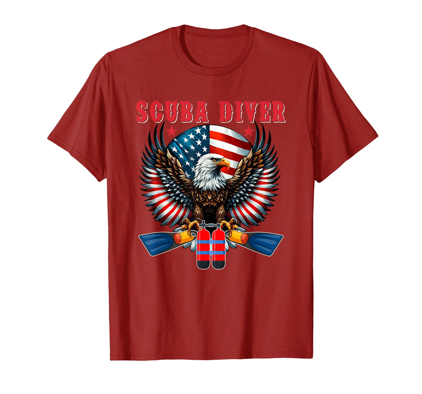 Scuba Diver Job Costume Eagle Proud Flag 4th Of July Lover T-Shirt