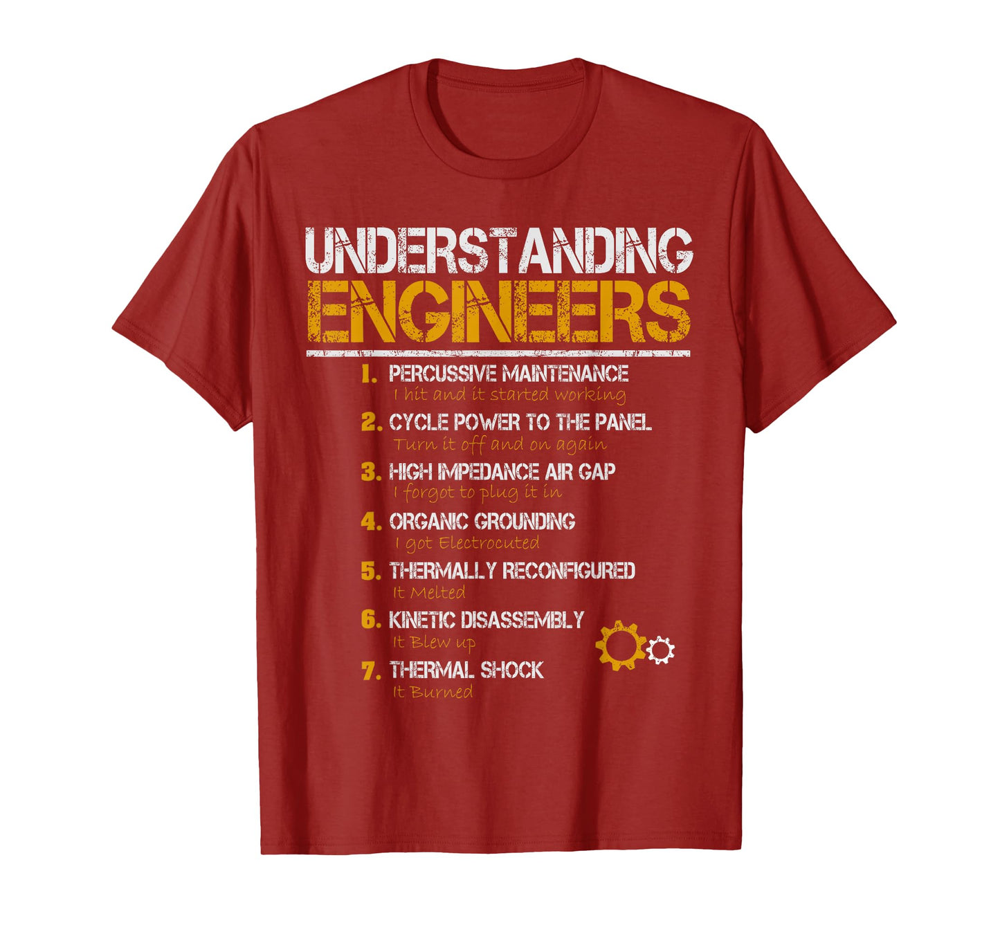 Understanding Engineers Tees Unisex-Adults Black Small Straight Vintage Engineering T-Shirt