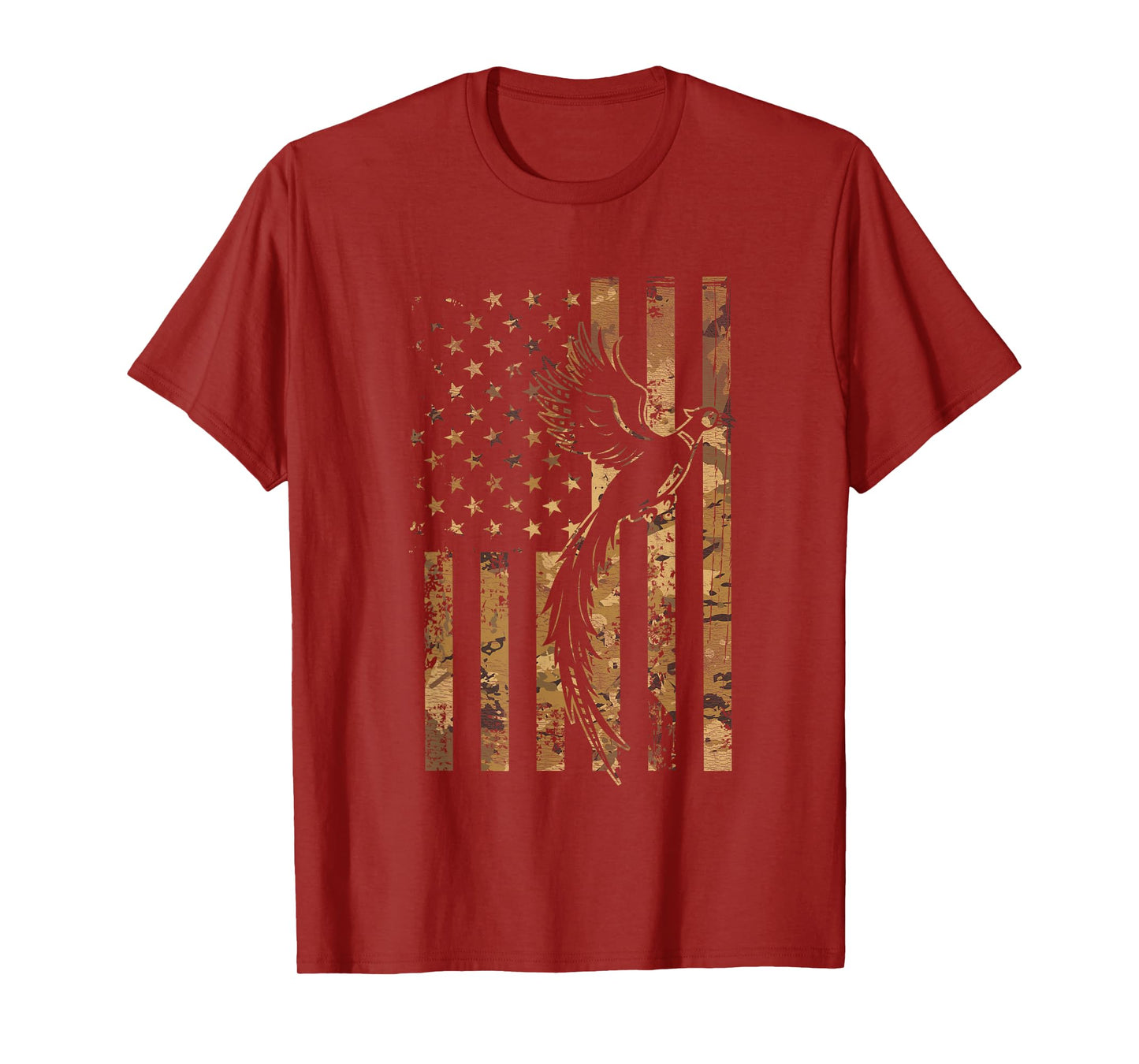 Pheasant Bird Hunter American Flag Camouflage Pheasant Hunt T-Shirt
