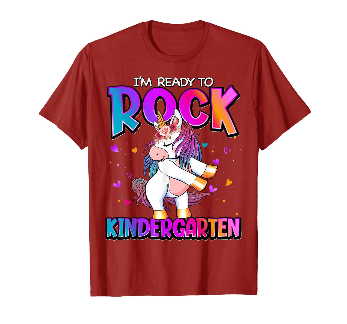 I'm Ready To Rock Kindergarten Unicorn Back To School Girls T-Shirt