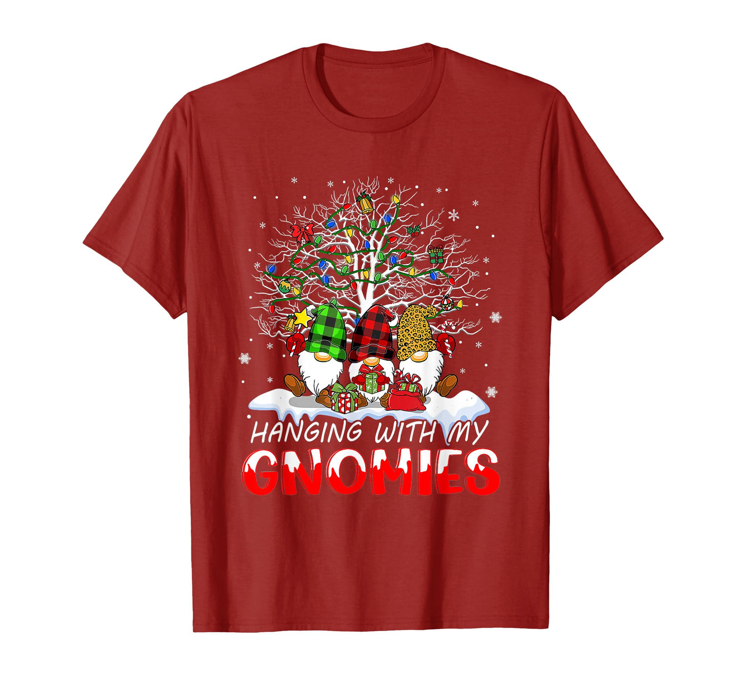 Funny Christmas Gnome Hanging With My Gnomies Family Pajamas T-Shirt