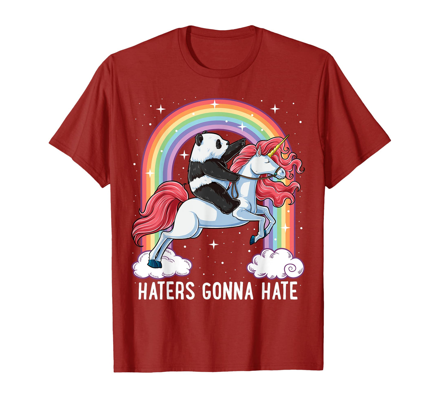 Panda Riding Unicorn Funny Haters Gonna Hate Pandicorn Girls T-Shirt
