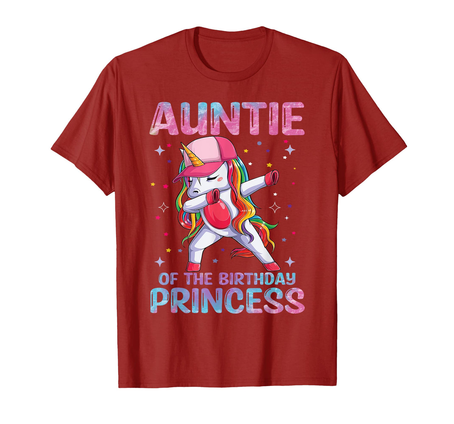 Auntie of the Birthday Princess Girl Dabbing Unicorn Aunt T-Shirt