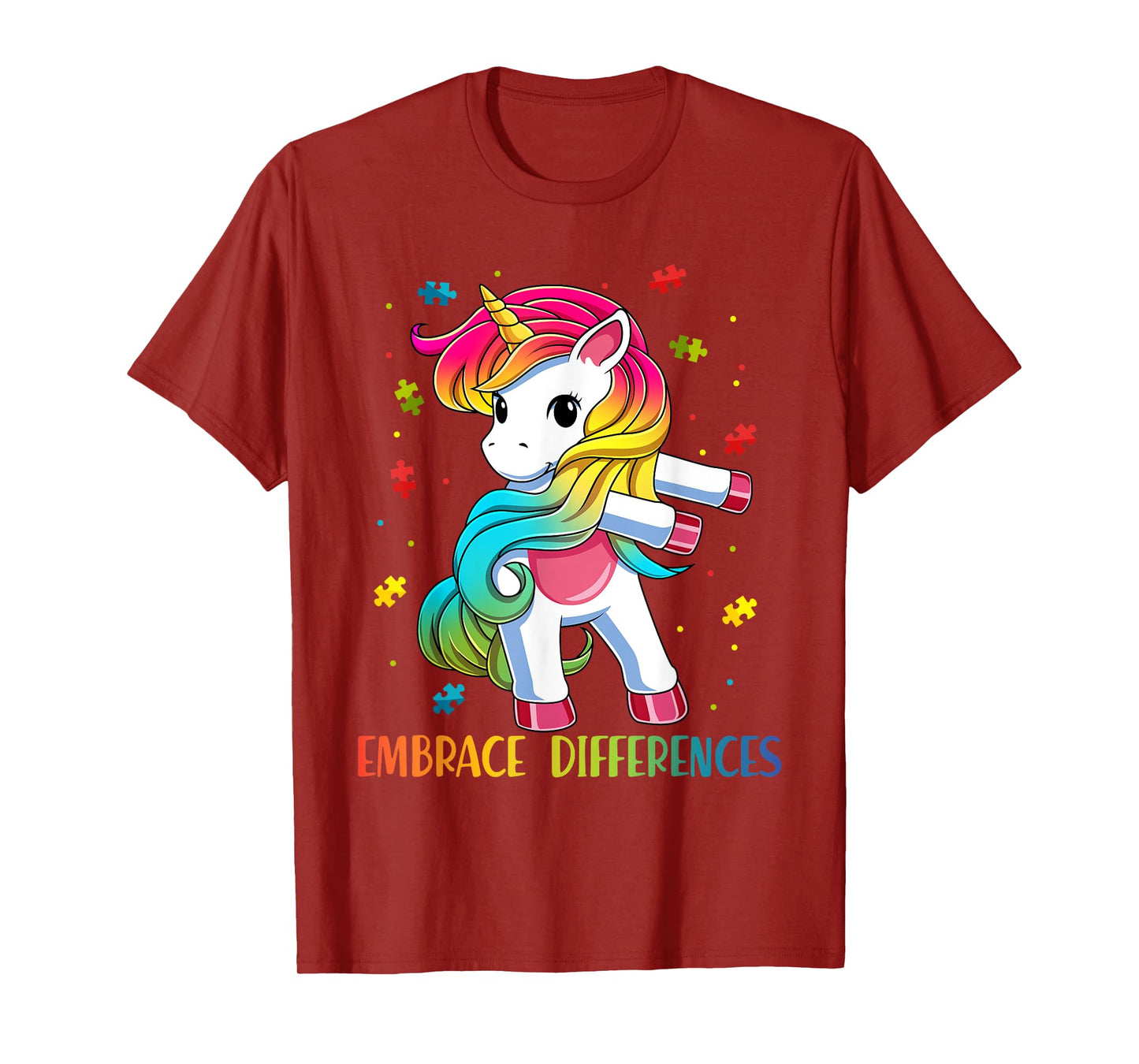 Embrace Differences Unicorn - Autism Awareness for Kids T-Shirt