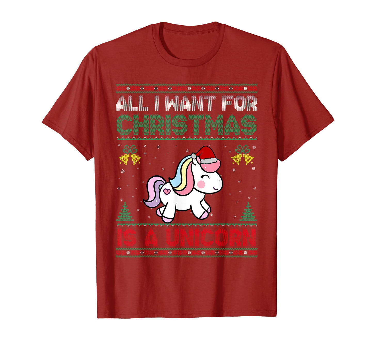 All I Want For Christmas Is A Unicorn Ugly Sweater T-Shirt