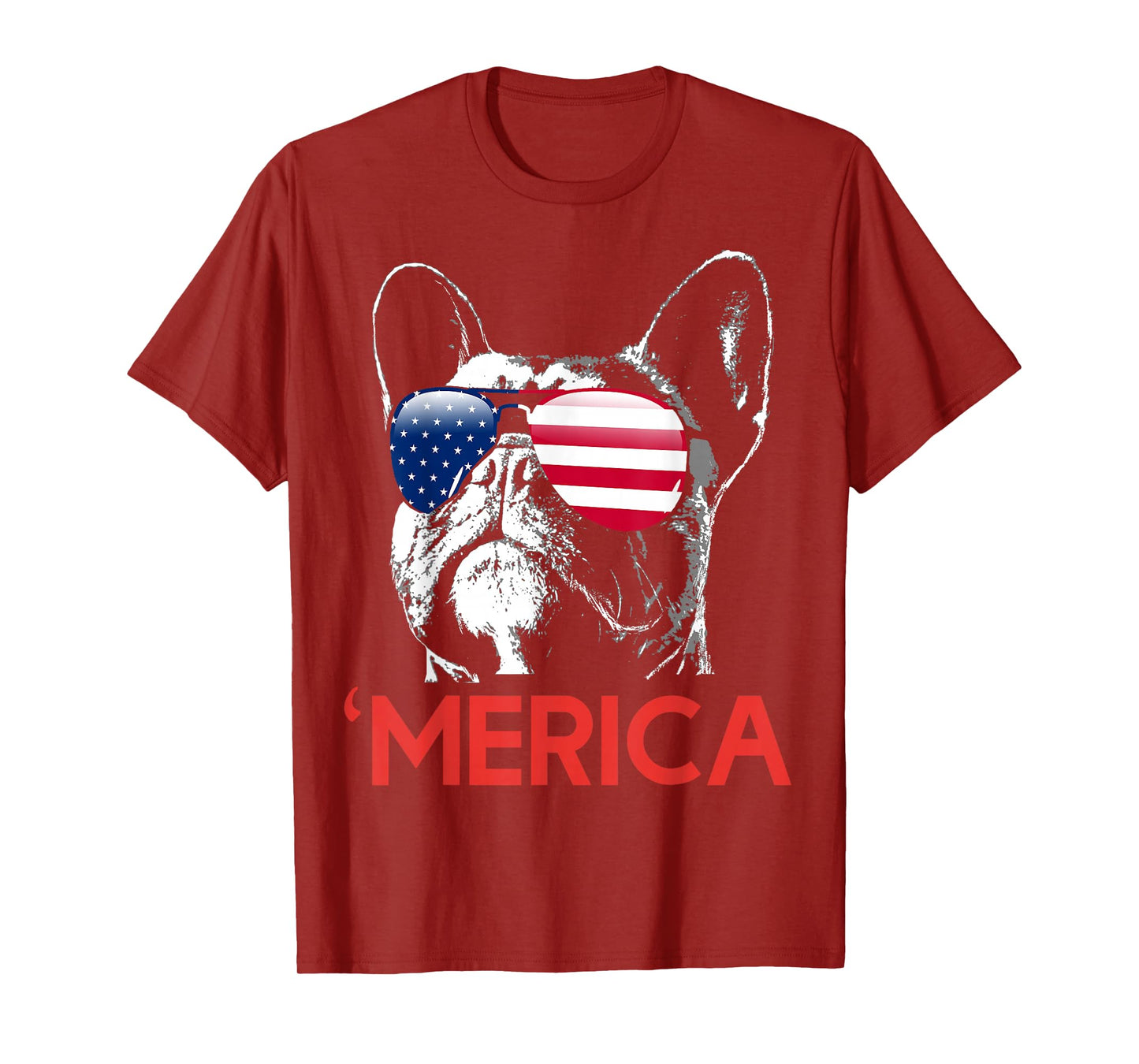 Merica French Bulldog American Flag 4th of July Frenchie T-Shirt