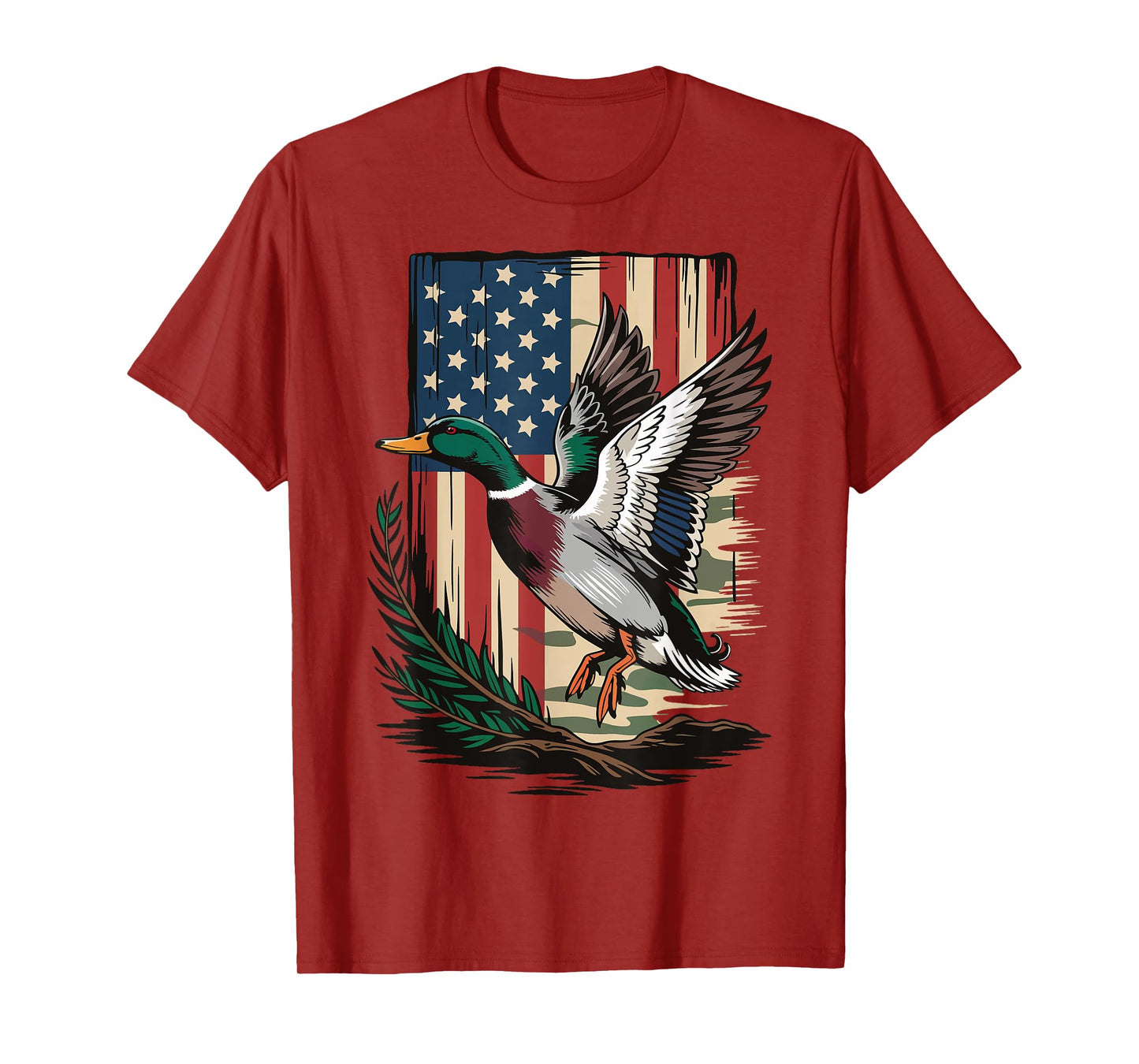 Duck American Flag Duck Hunting T-Shirt