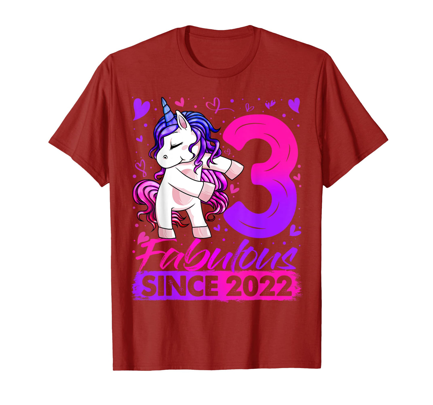 3 Year Old Unicorn Gifts For Girls 3rd Birthday Girl Party T-Shirt