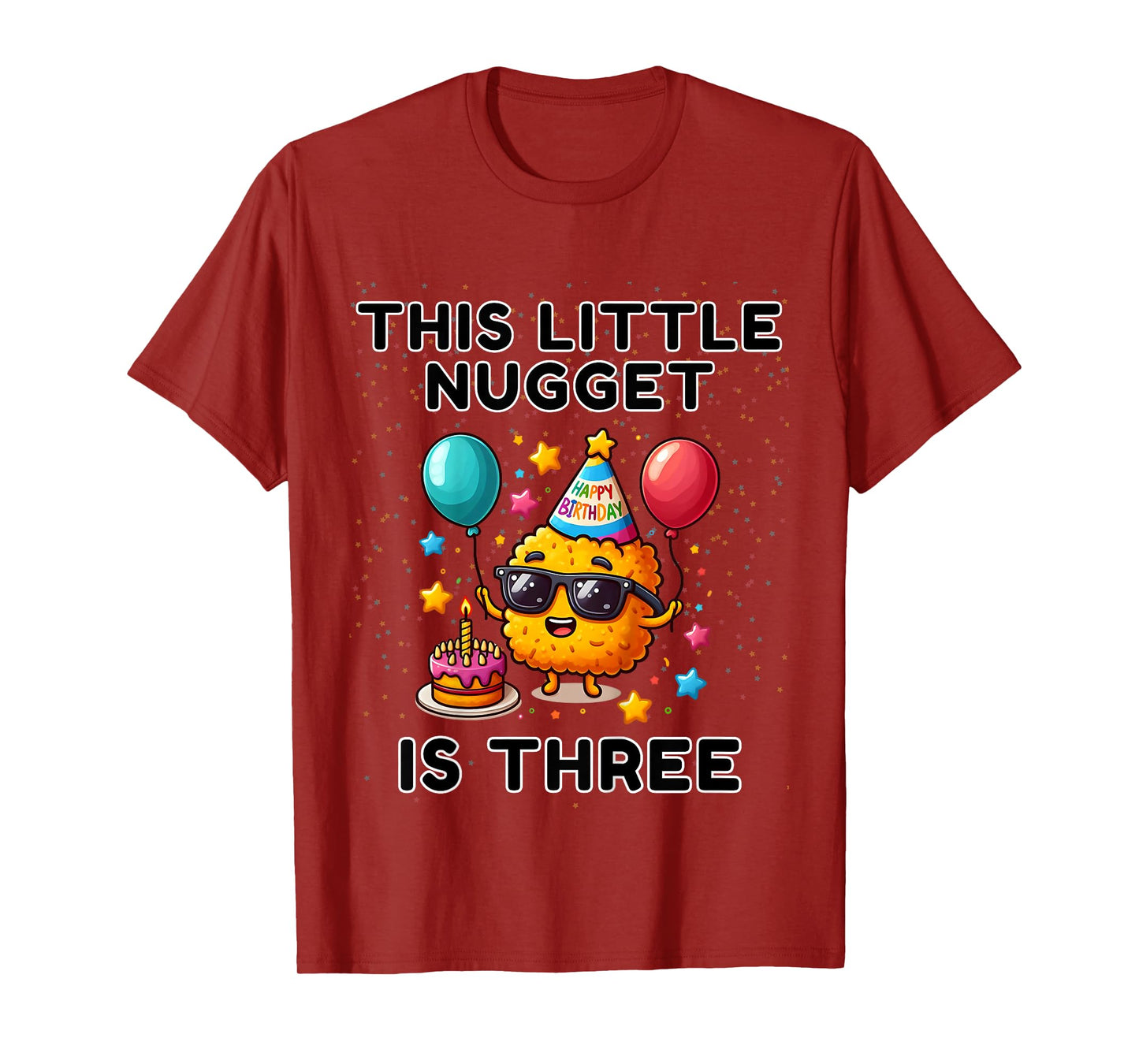 Kids This Little-Nugget is Three, Chicken Nugget 3rd Birthday T-Shirt