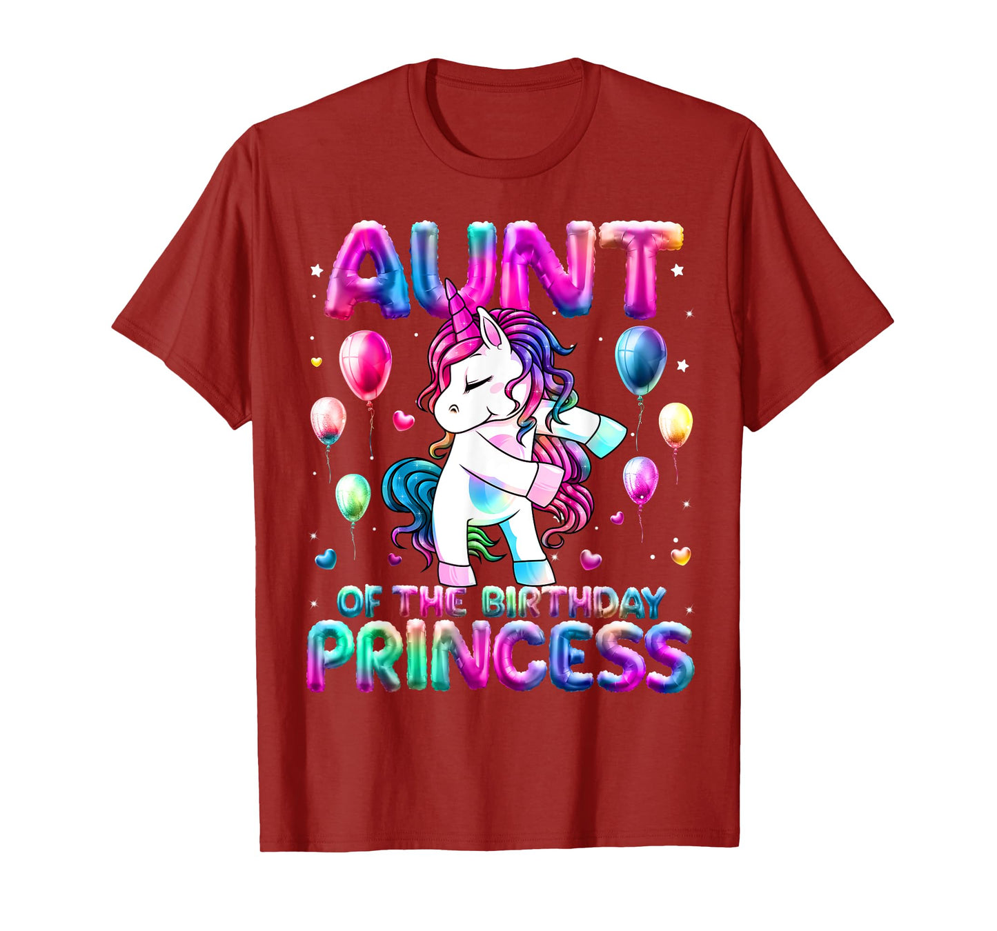 Auntie of the Birthday Princess Girl Flossing Unicorn Aunt T-Shirt