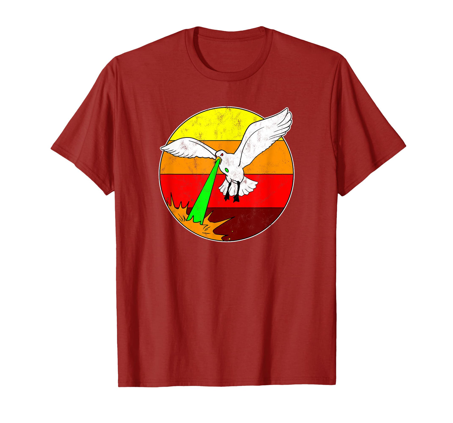 Laser Seagull T-Shirt Funny Retro Seagull Tee